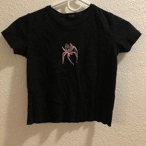Brandy Melville Pink Spider Crop Top